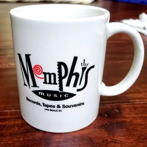 Vtg but NEW Memphis Coffee Cup Beale St Memphis Music Records Tapes Souvenirs